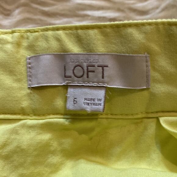 Ann Taylor LOFT Yellow Eyelet Cut Out Skirt - Picture 4 of 9